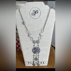 Plunder Design Theo Antique Silver Pendant Layer Chain Necklace